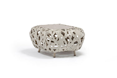 CURL alum wicker side table